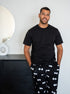 Men summer pajama set Black T-shirt + Eyes Pants